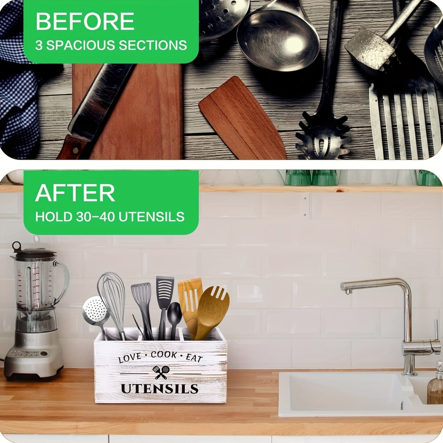 1pc Desktop Tableware Storage Box - Organize Kitchen, Bedroom, Desk With Grids, Wooden Chopsticks Sorting, Finishing Shelf, And Multi-Purpose Household Storage Solution - Perfect New Year Spring Festival Gift Supplies