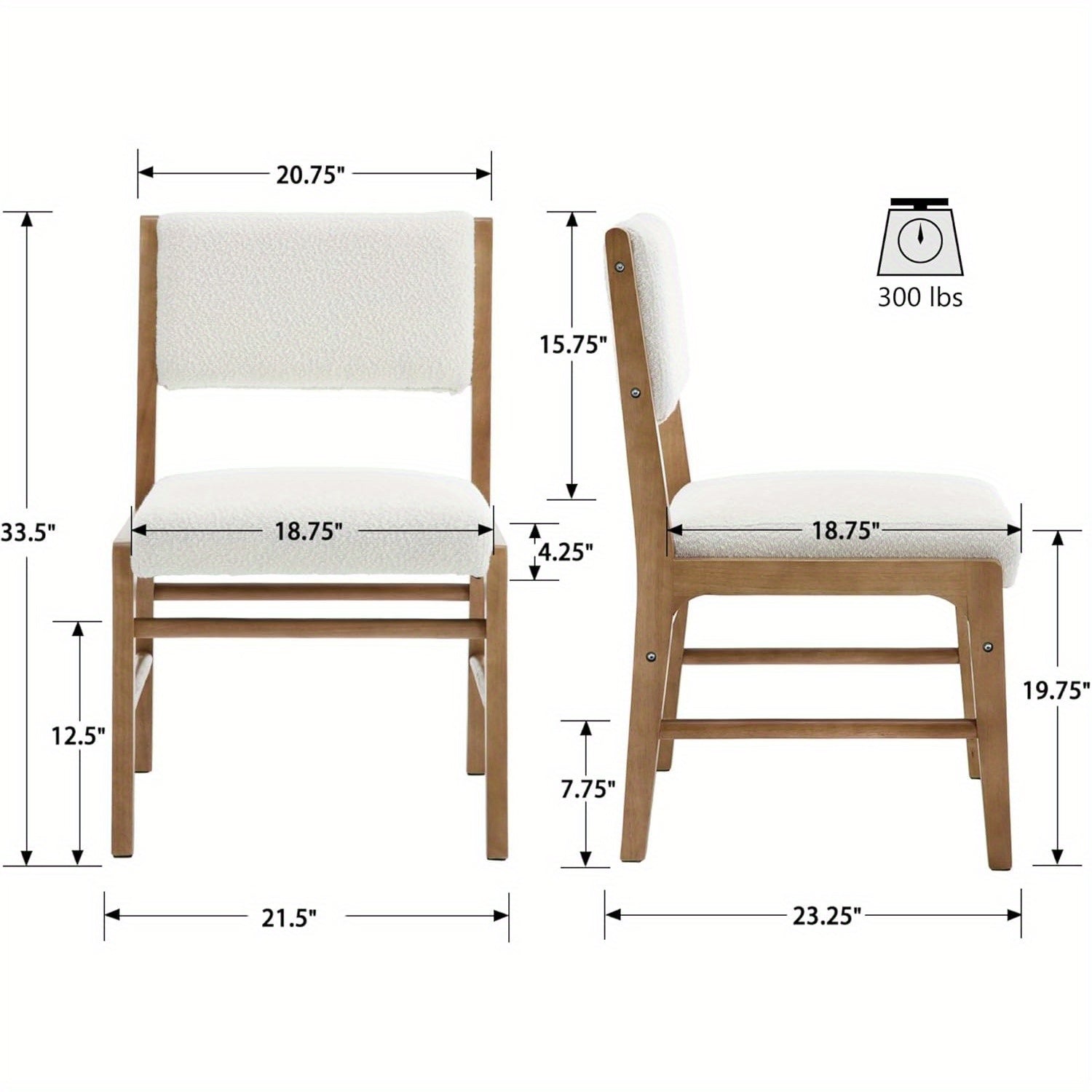 2pcs Medieval Modern Cushioned Dining Chairs with Rectangular Backrests and Lamb Wool Wooden Leg Dining Chairs, Suitable for Restaurants\u002FKitchens, Modern Style